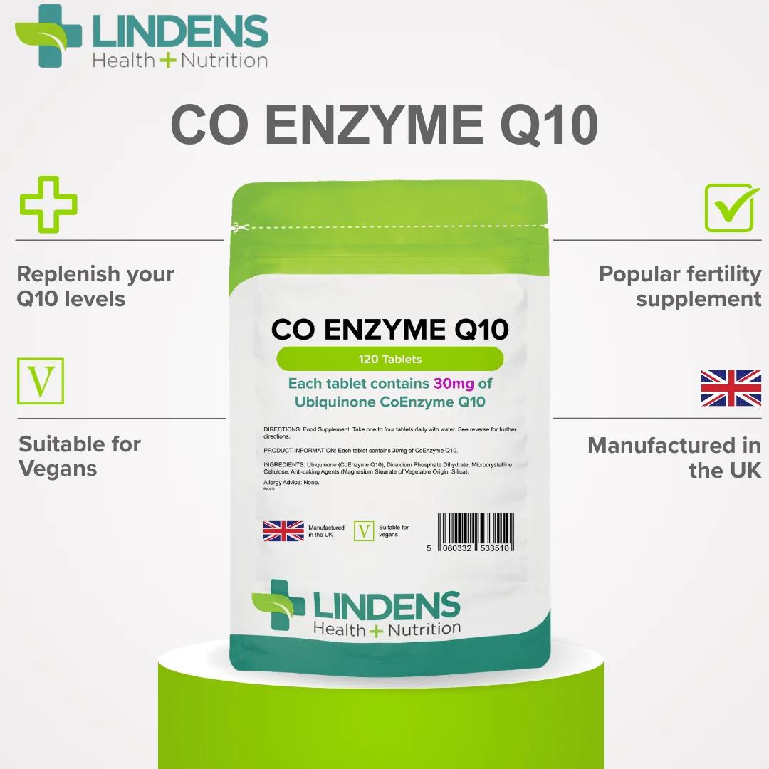 Lindens CoEnzyme Q10 30mg - 120 Tablets - image 3