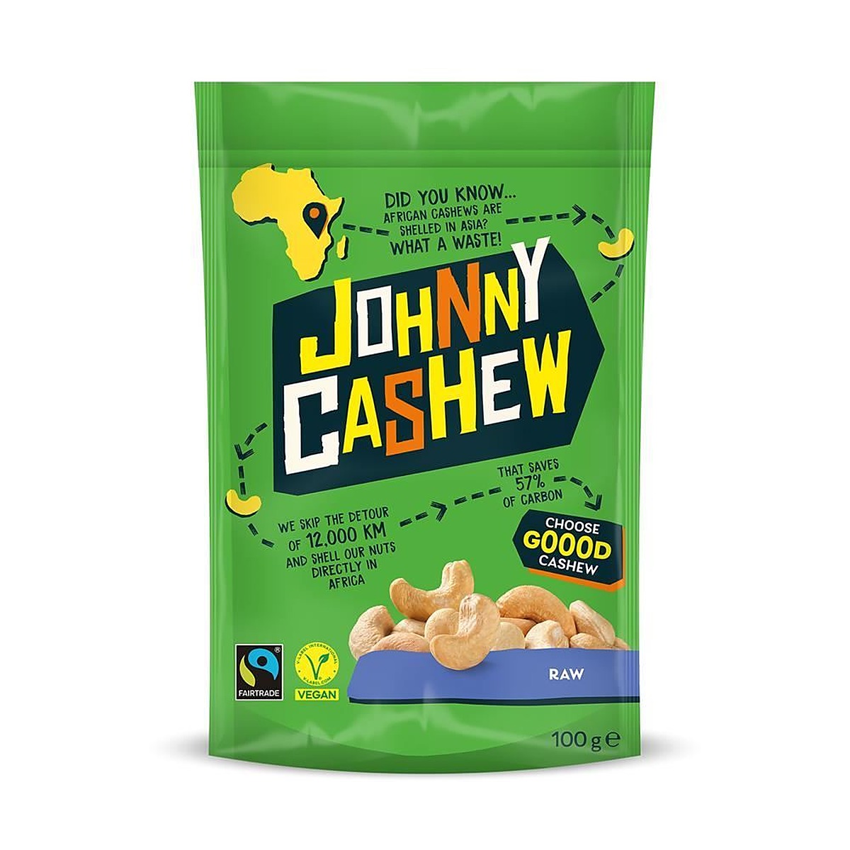 Johnny Cashew Raw 100g - 8 Pack