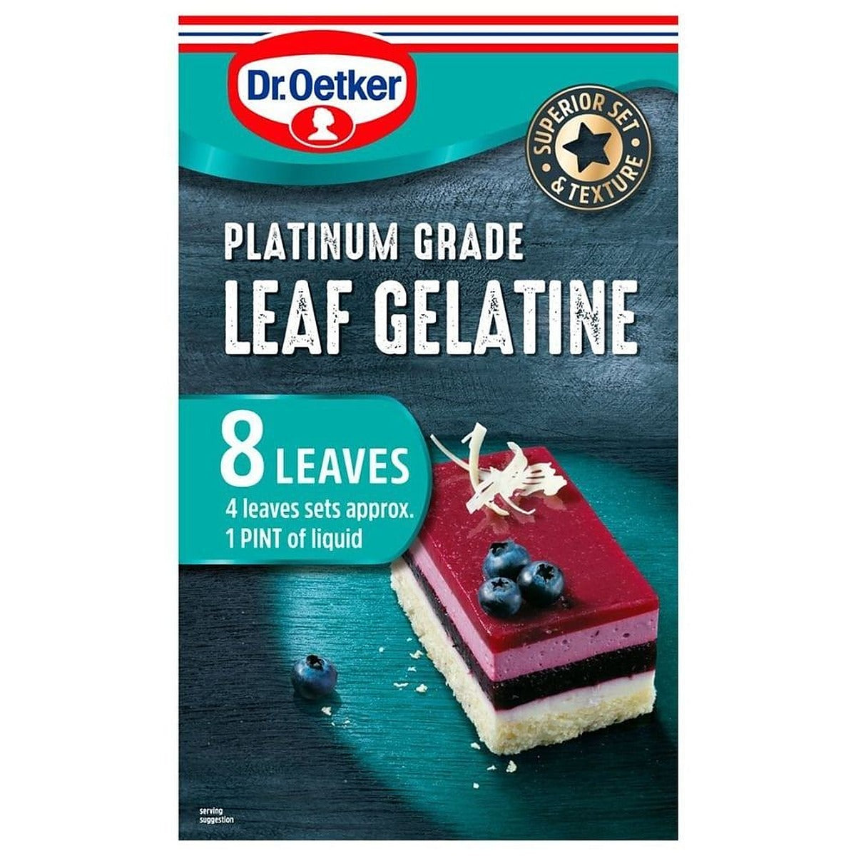 Dr. Oetker Platinum Grade Leaf Gelatine 8 Leaves 13g