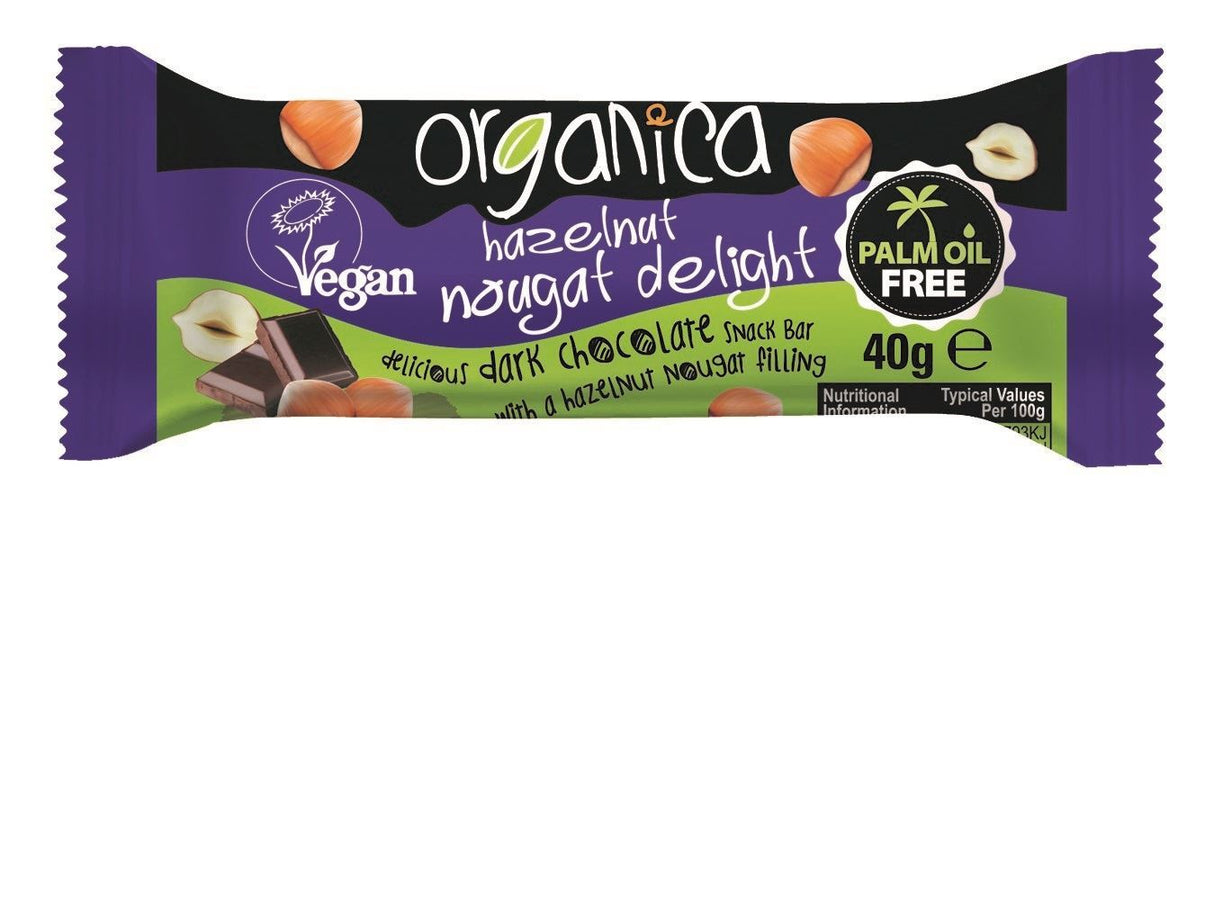 Organica Snack Bars Organic Hazelnut Nougat Delight Vegan 40g - 24 Pack