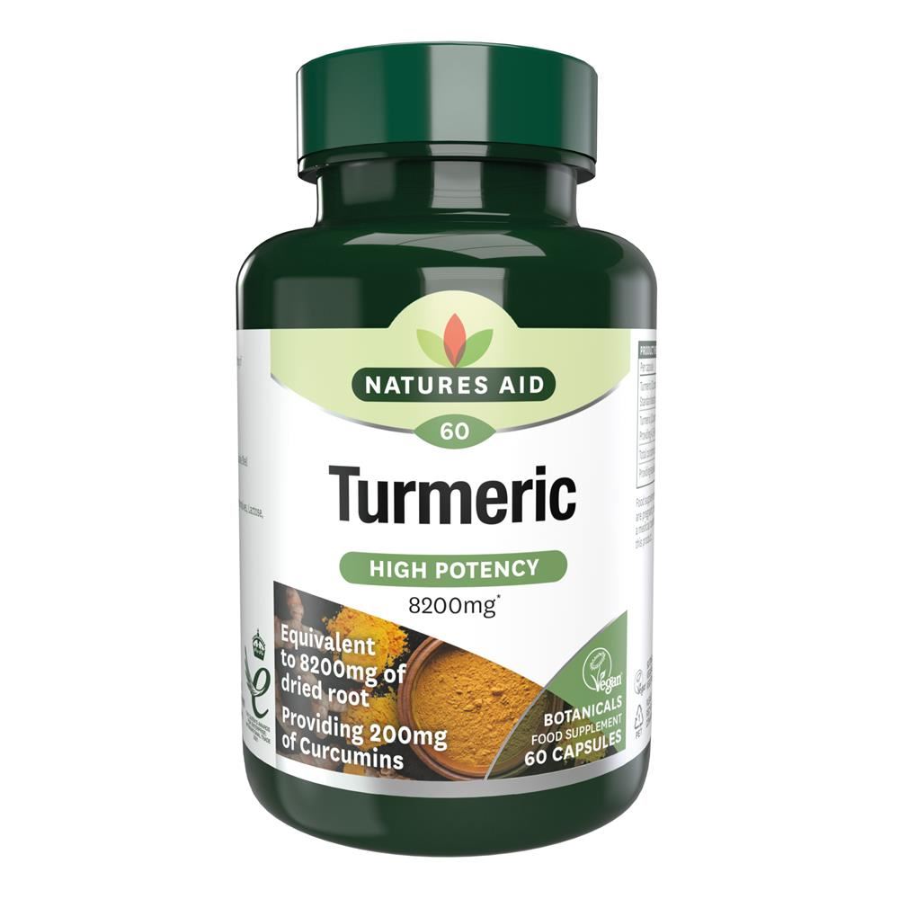 Natures Aid Turmeric 8200mg (High Potency) 60 Capsules