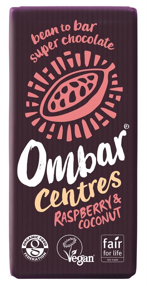 Ombar Raspberry & Coconut Centres 70g - 10 Pack