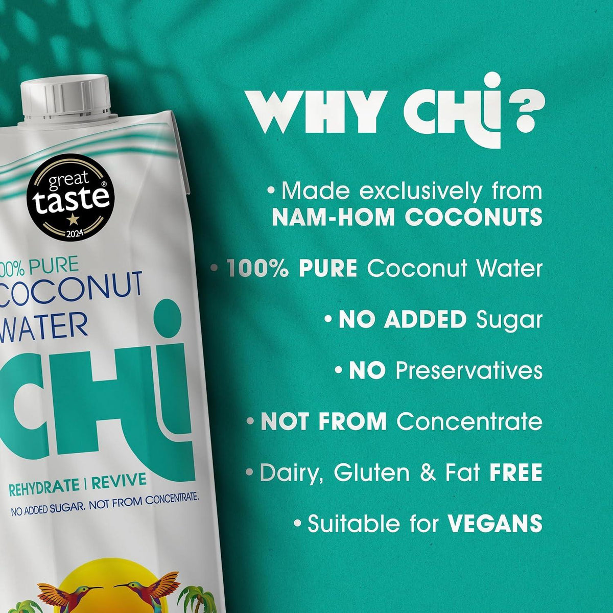 Chi 100% Pure Coconut Water 1000 ml - 6 Pack - image 5