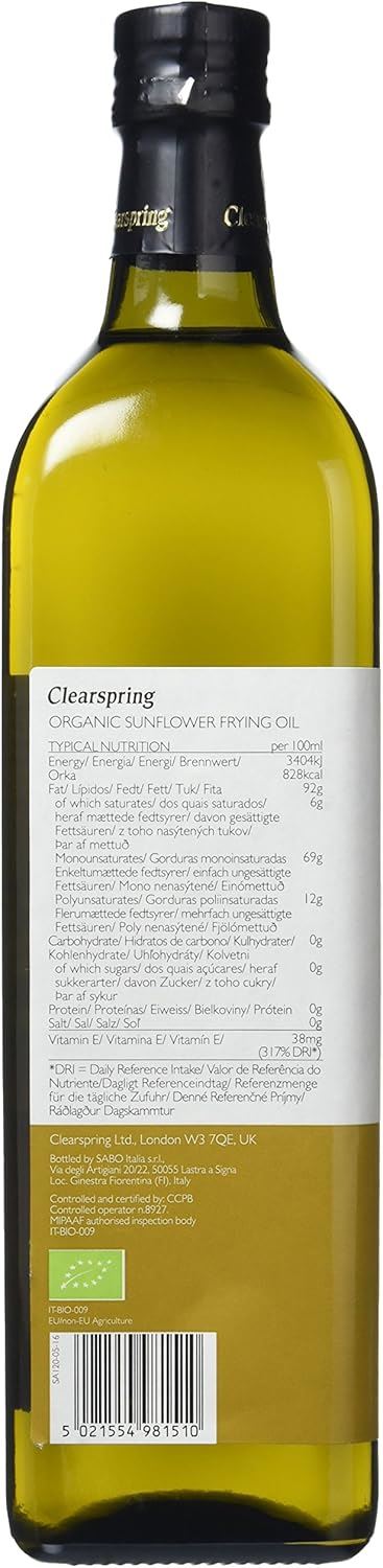 Clearspring Organic Sunflower Frying Oil 1L
