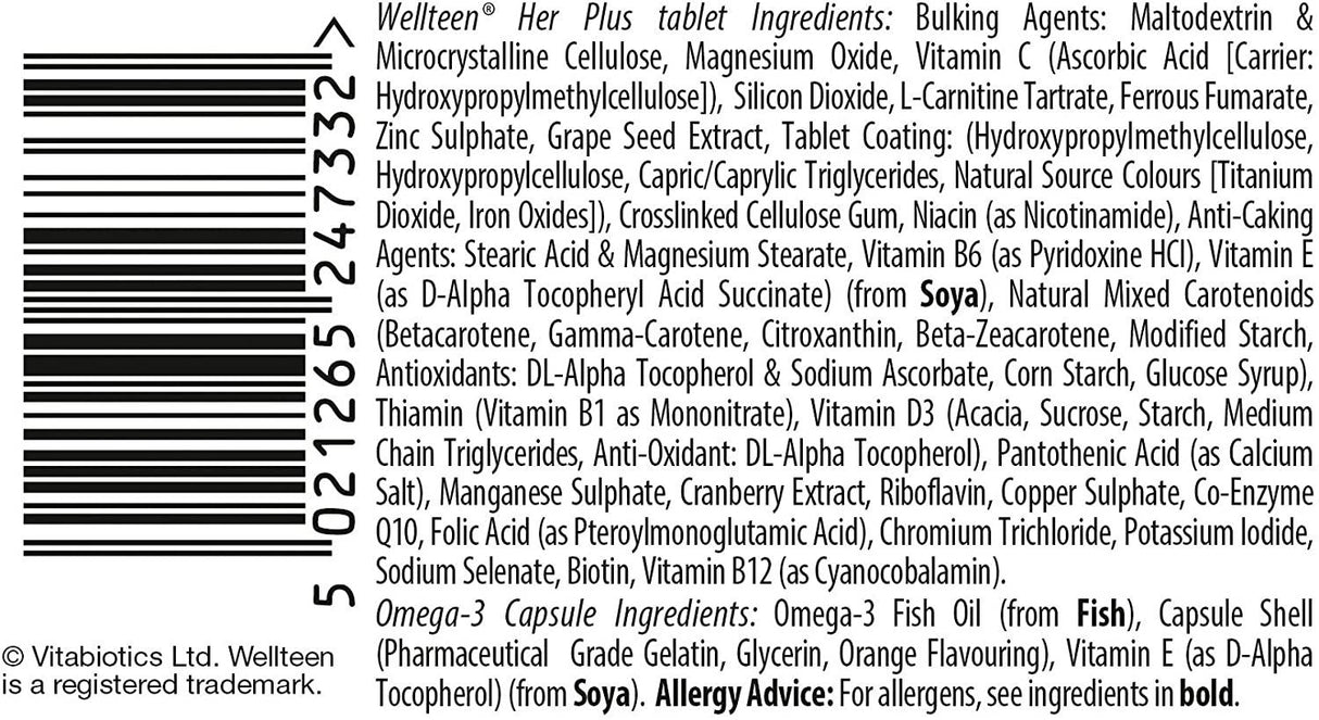 Vitabiotics Wellteen Her Plus - 28 Tablets + 28 Capsules
