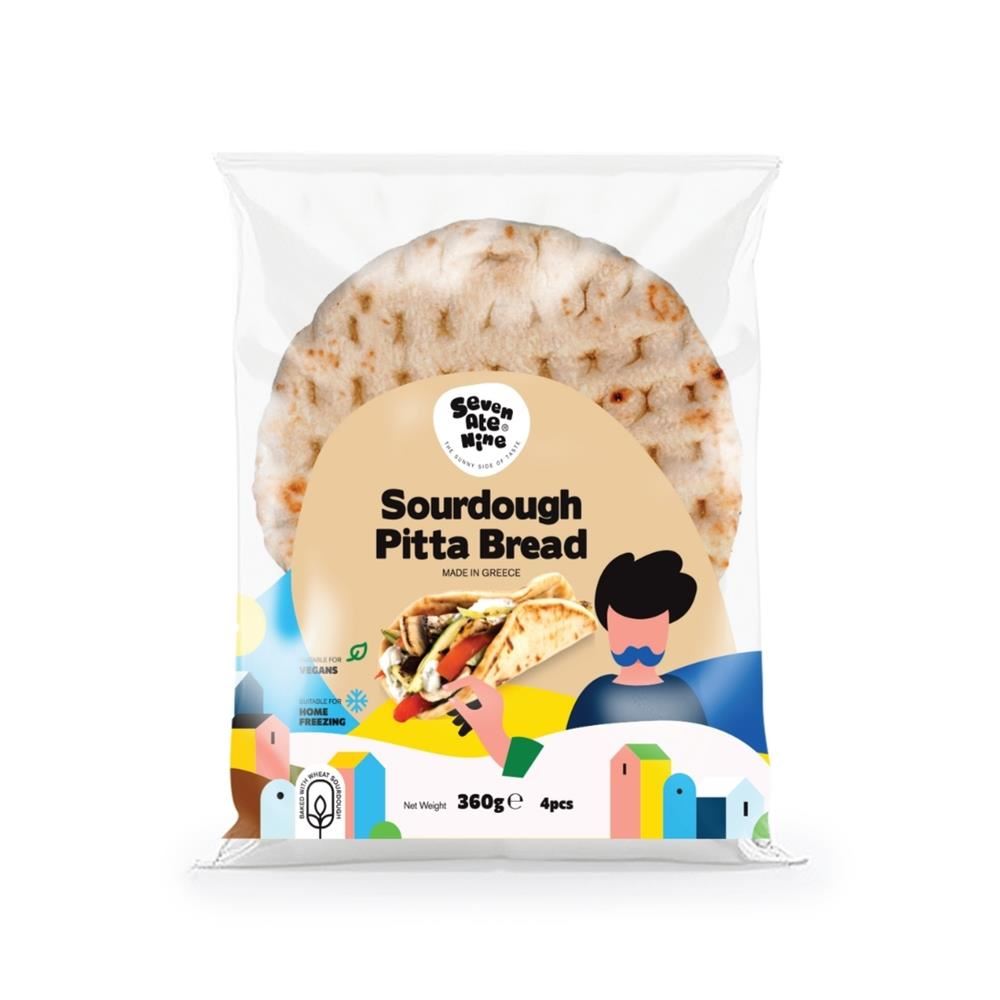 Seven Ate Nine Sourdough Pitta Bread 360g