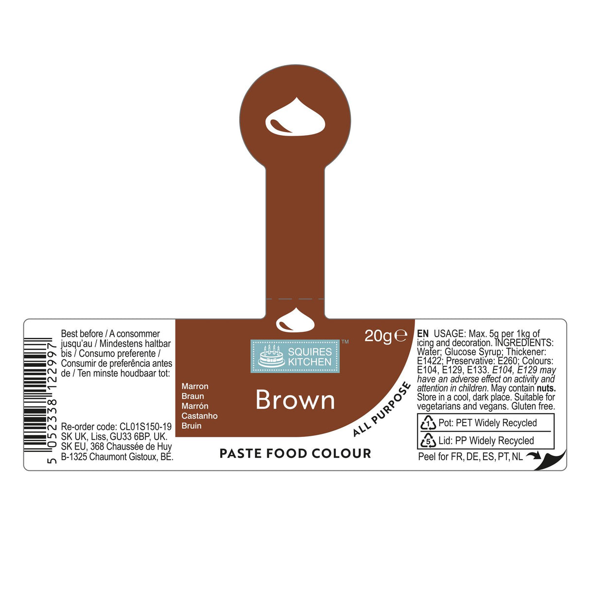 Squires Kitchen Food Colouring Paste Gel 20g - All Shades