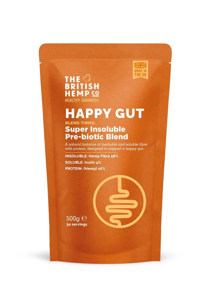British Hemp Co Happy Gut Super Insoluble Prebiotic Blend 500g
