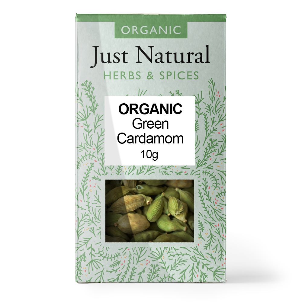 Just Natural Herbs Organic Cardamom Pods (Box) 10g