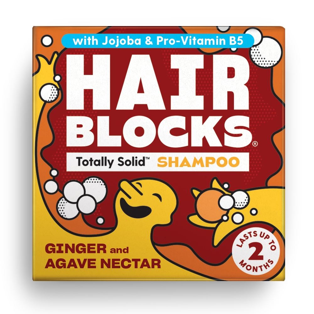 Shower Blocks Hair Blocks Solid Shampoo - Ginger & Agave 85g