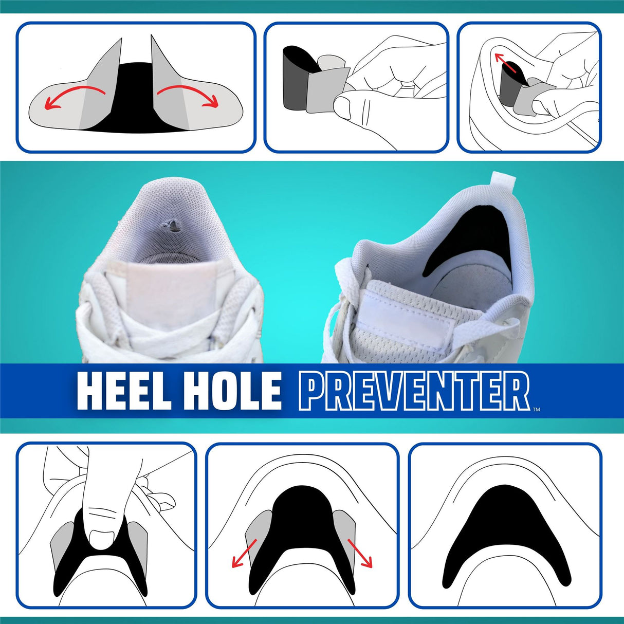 Trainer Armour Big Toe Hole & Heel Hole Preventer Patches - Black or White