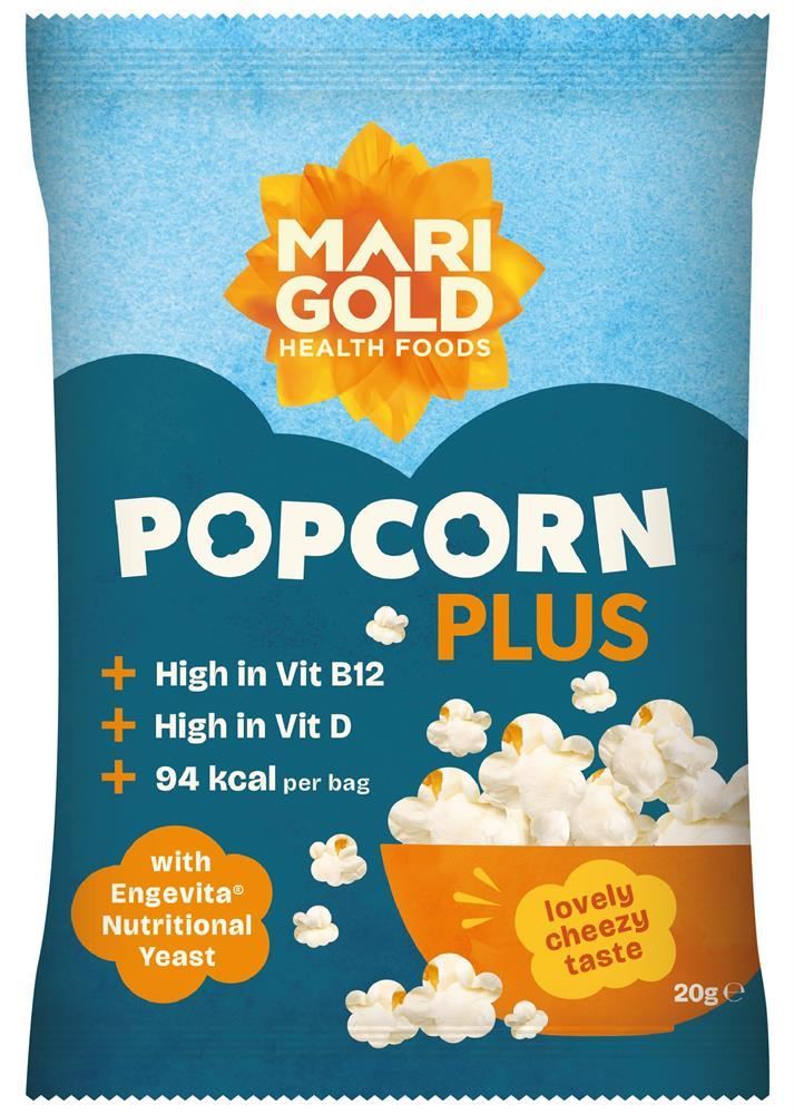 Marigold Popcorn Plus - Healthier Tasty Treat with Benefits - 20g - 6 Pack