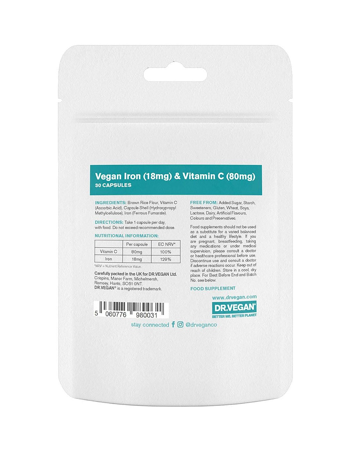 Dr. Vegan Gentle Iron & Vitamin C - 30 Capsules - image 2