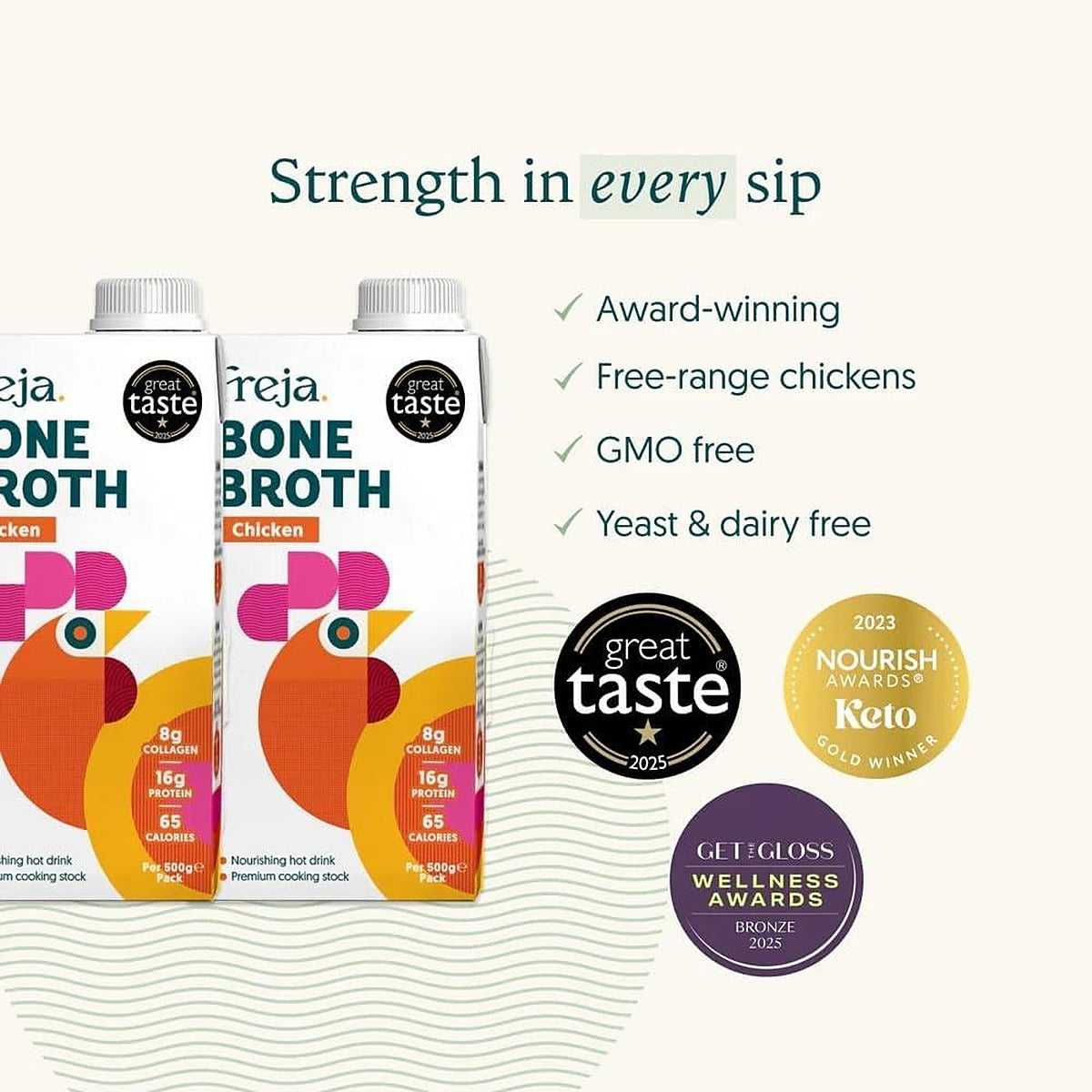 Take Stock Freja Chicken Bone Broth 500ml - 6 Pack - image 3