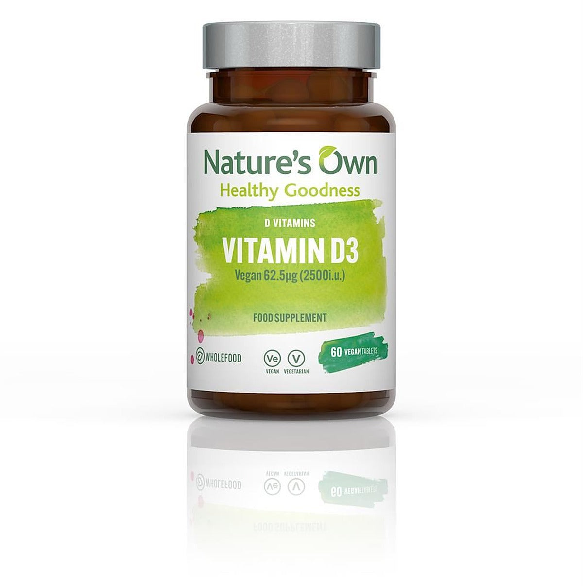 Natures Own Wholefood Vegan Vitamin D3 62.5g 2500iu 60 Tablets