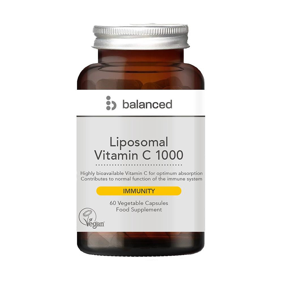 Balanced Liposomal Vitamin C 1000 60 Veggie Caps - Reusable Bottle