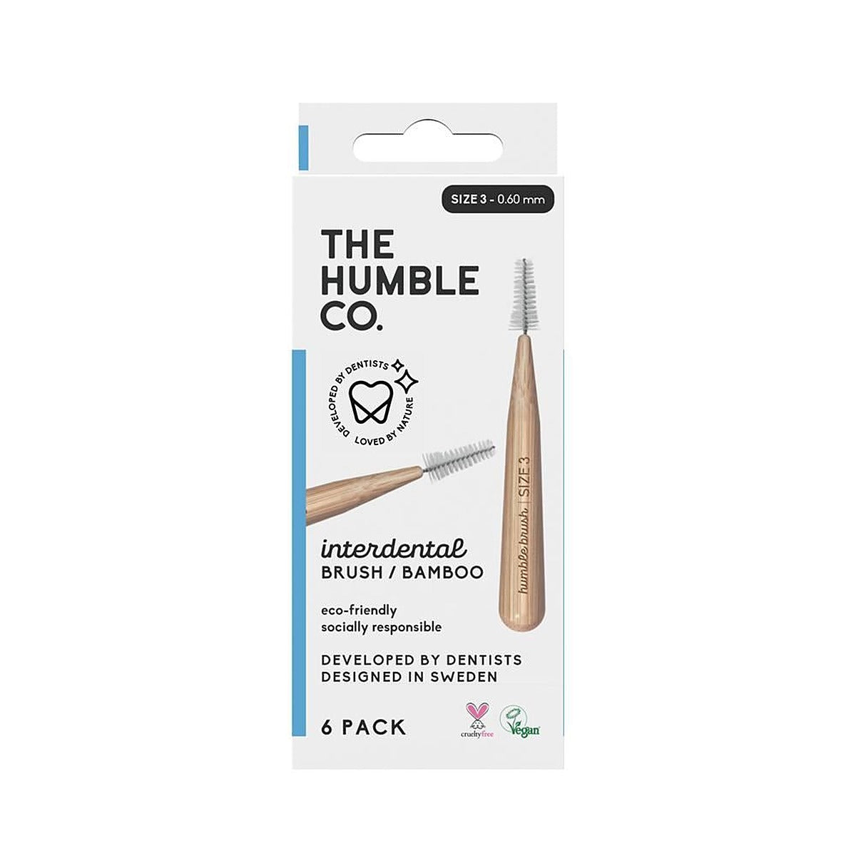 Humble Brush The Humble Co Inter Dental Brush size 3 - Blue 6 Pack