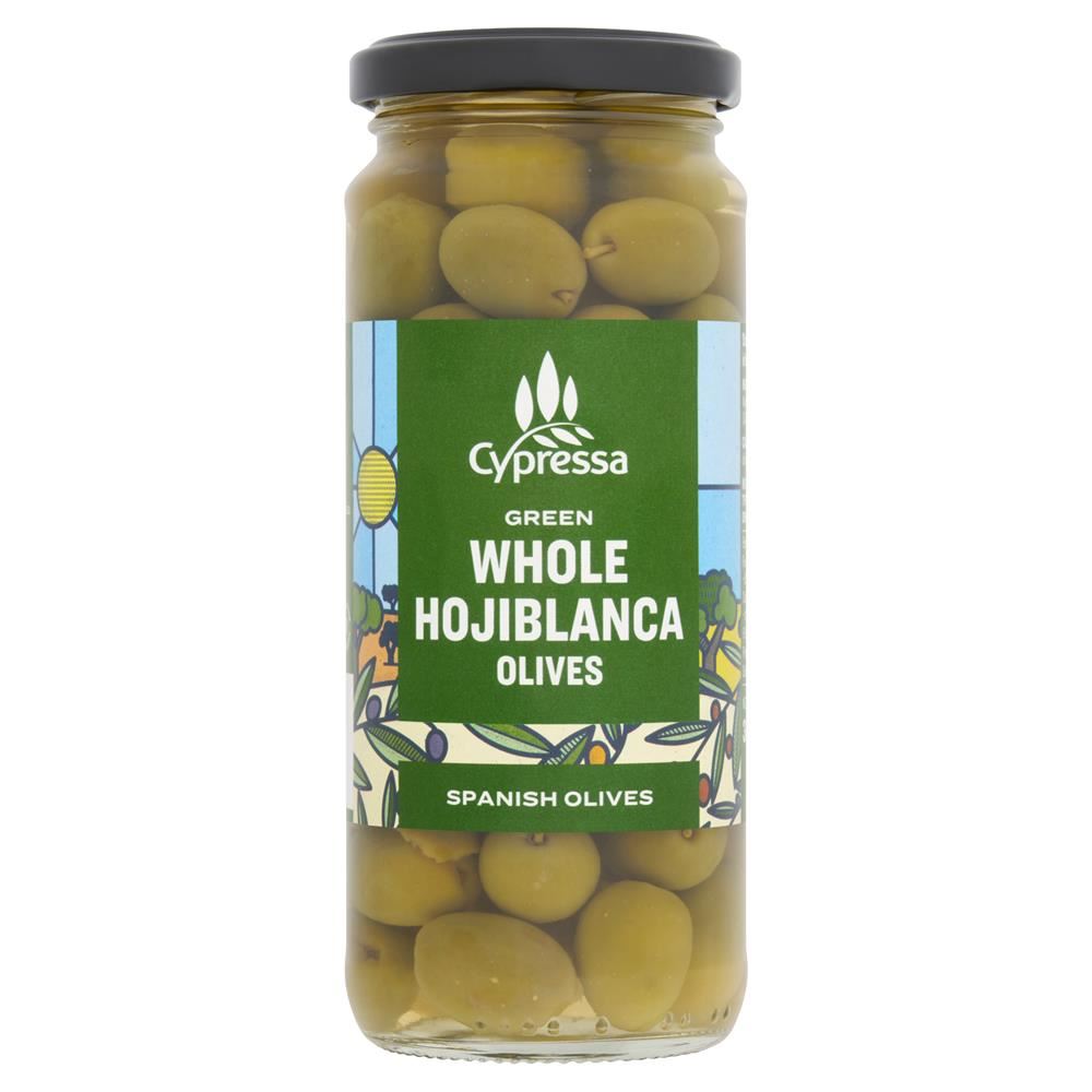 Cypressa Whole Green Olives - Stone-in green olives in brine 340g