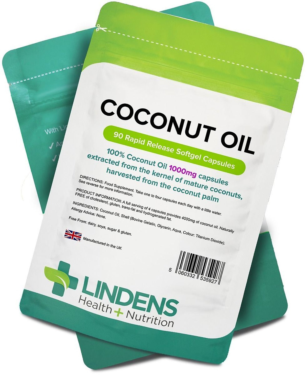 Lindens Coconut Oil 1000mg - 90 Capsules - image 4