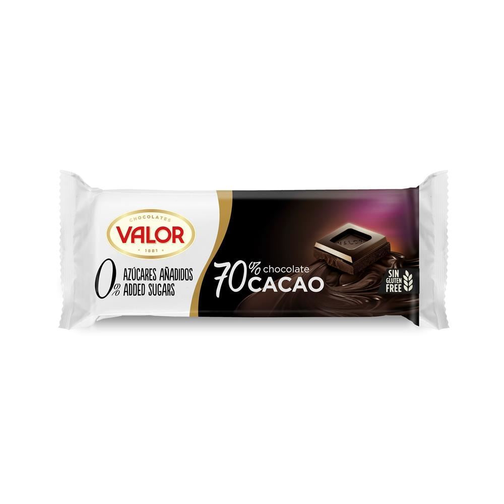 Valor 70% Dark Chocolate Sugar Free CDU 20 x 35g bars - 20 Pack