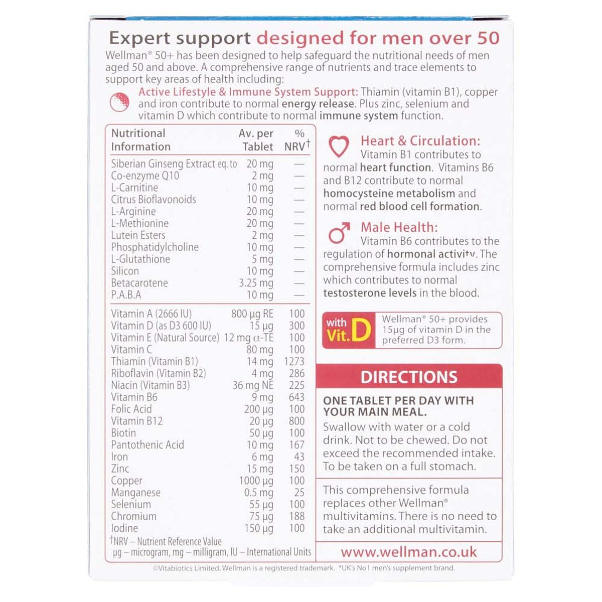 Vitabiotics Wellman 50+ - 30 Tablets - image 4