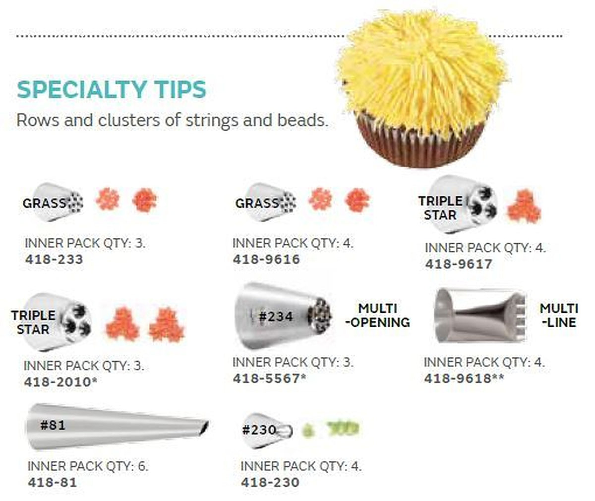 Wilton Specialty Cake Decorating Nozzle Icing Tips