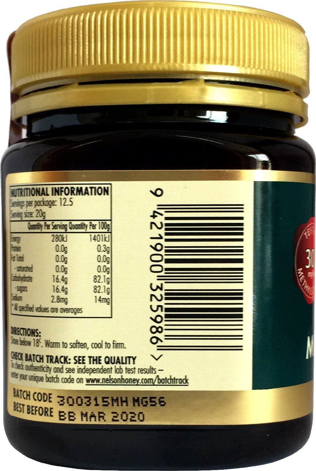 Nelson Manuka Honey MGO 30+ - 250g / 500g / 1kg