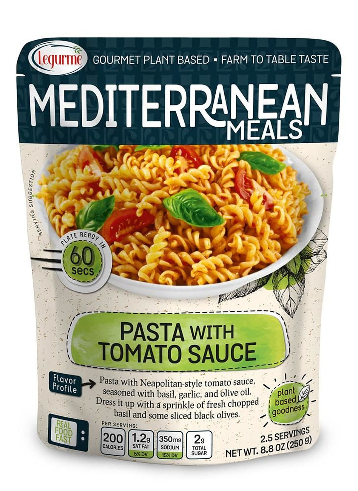 Legurme Mediterranean Pasta With Tomato Sauce 250g - 12 Pack