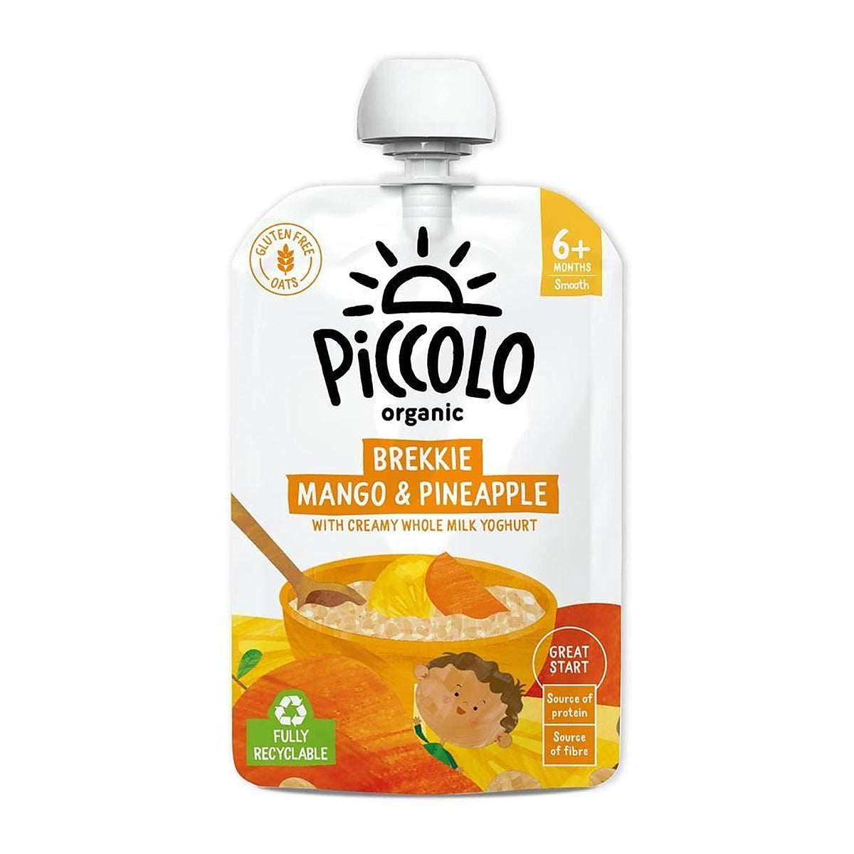 Piccolo Organic Brekkie Mango & Pineapple Stage 1 100g - 7 Pack