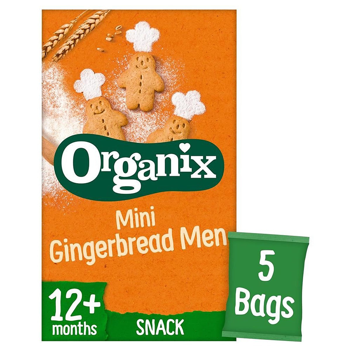Organix Mini Gingerbread Men Snack Biscuits Multipack 5x20g