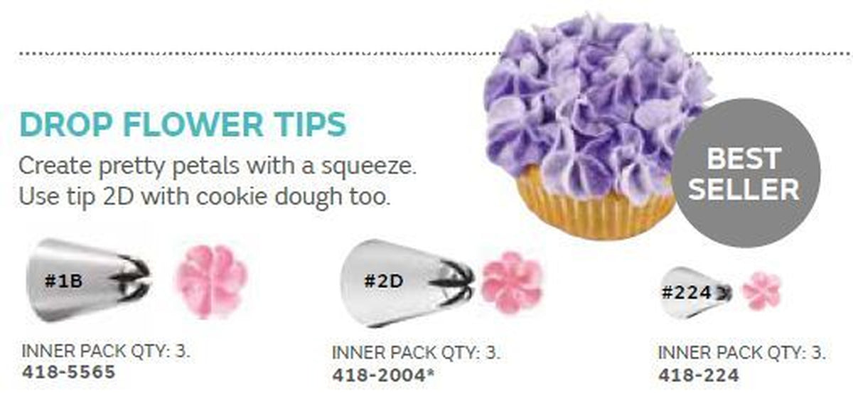 Wilton Drop Flower Cake Decorating Nozzle Icing Tips