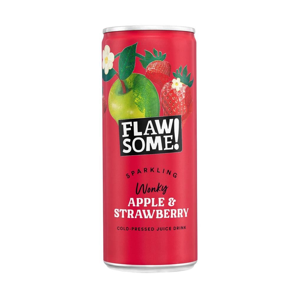 Flawsome! Apple & Strawberry Lightly Sparkling Juice Can 250ml