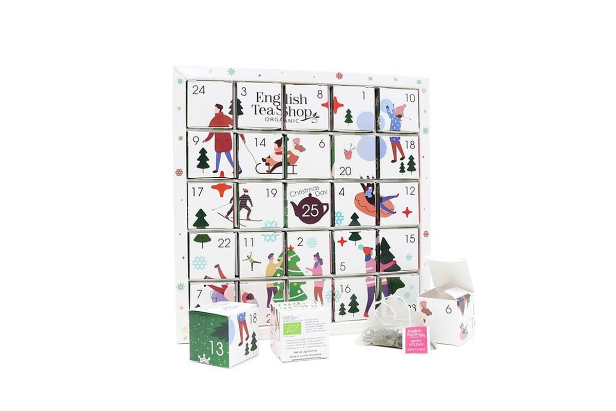 English Tea Shop Organic White Puzzle Advent Calendar 25 Tea Pyramid Bags