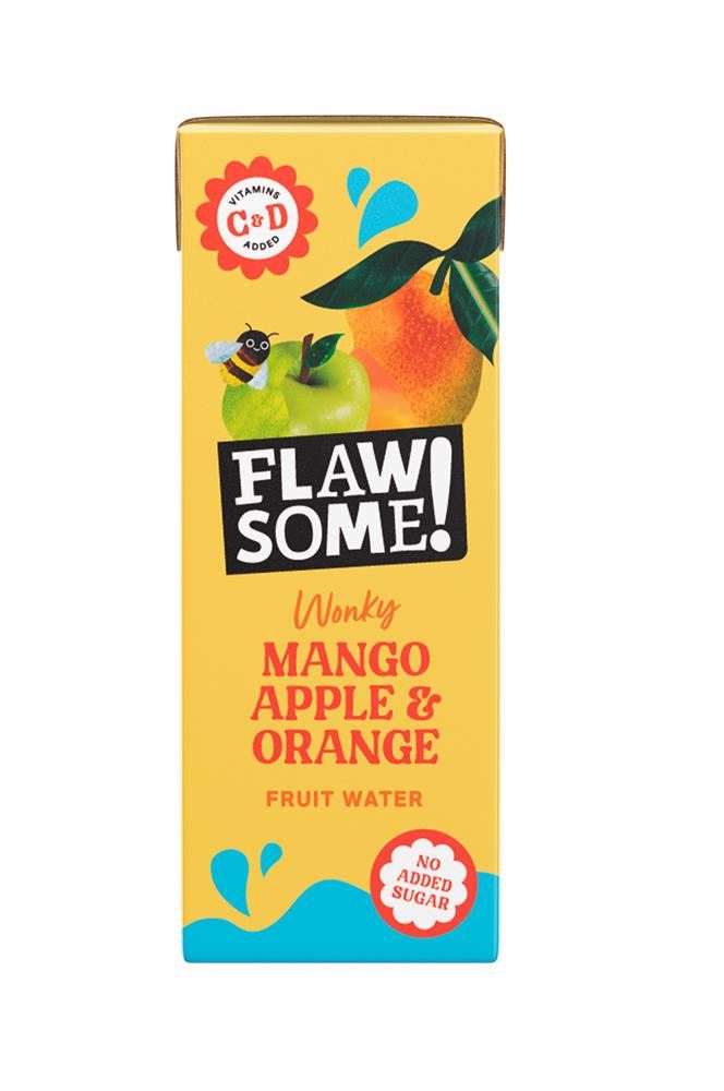 Flawsome! Apple Mango & Orange Wonky Fruit Water Carton 200ml