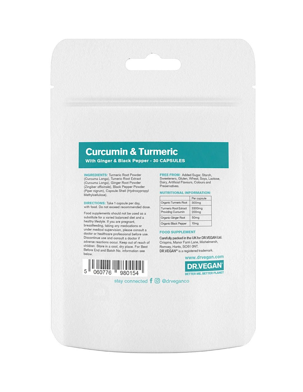 Dr. Vegan Curcumin & Turmeric - 30 Capsules - image 2