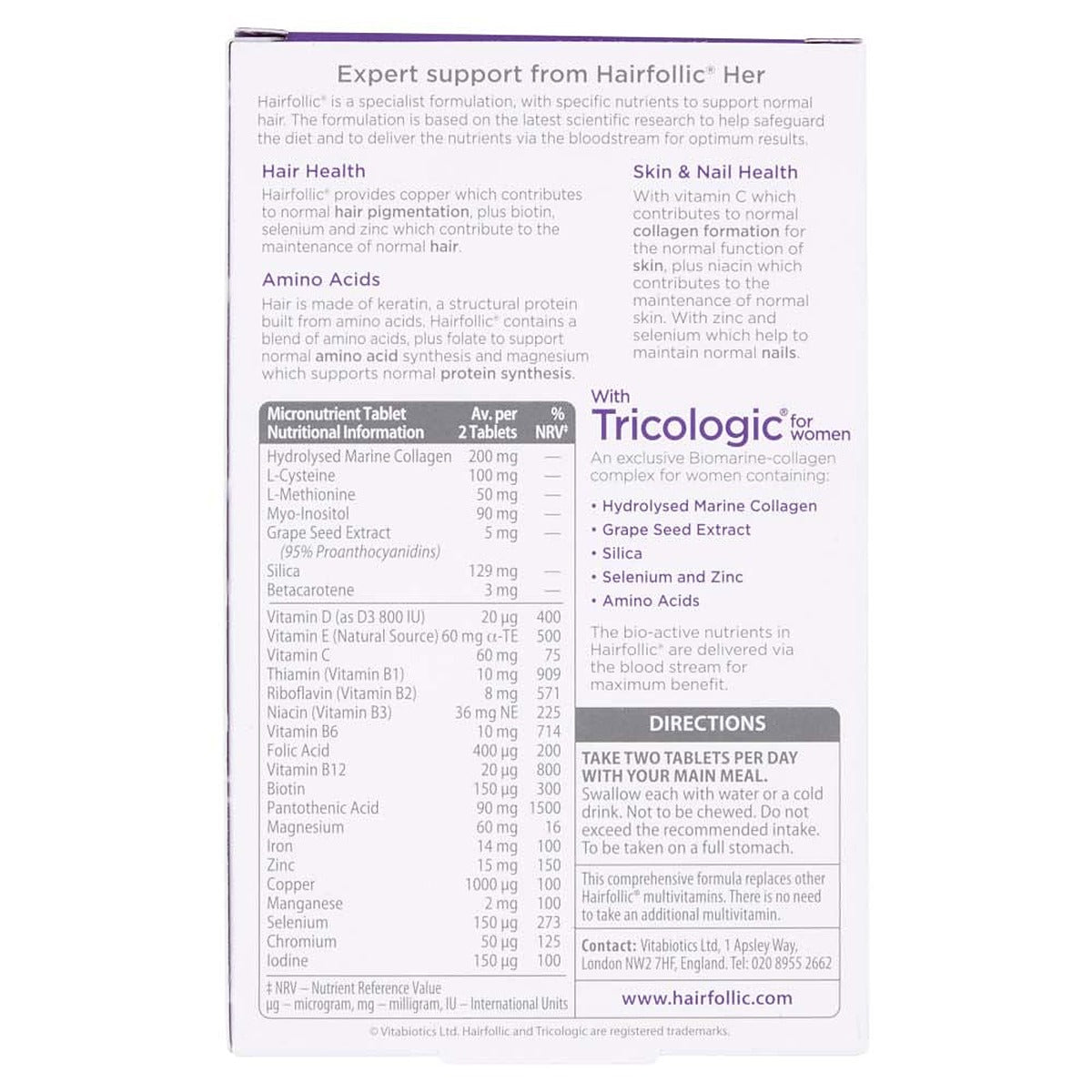 Vitabiotics Hairfollic Woman - 30 Tablets - image 3