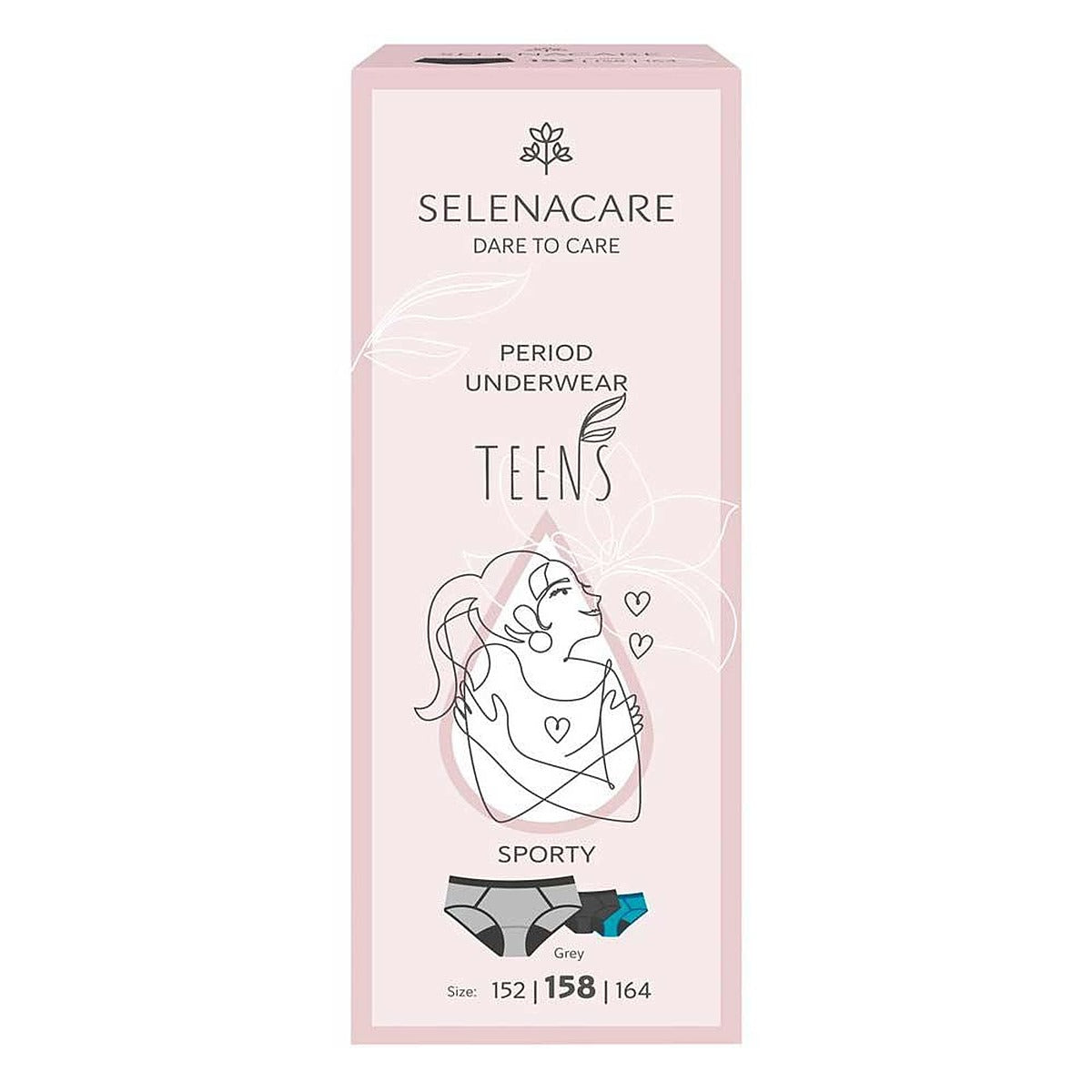 Selenacare TEENS period panties Sporty Grey Size 158