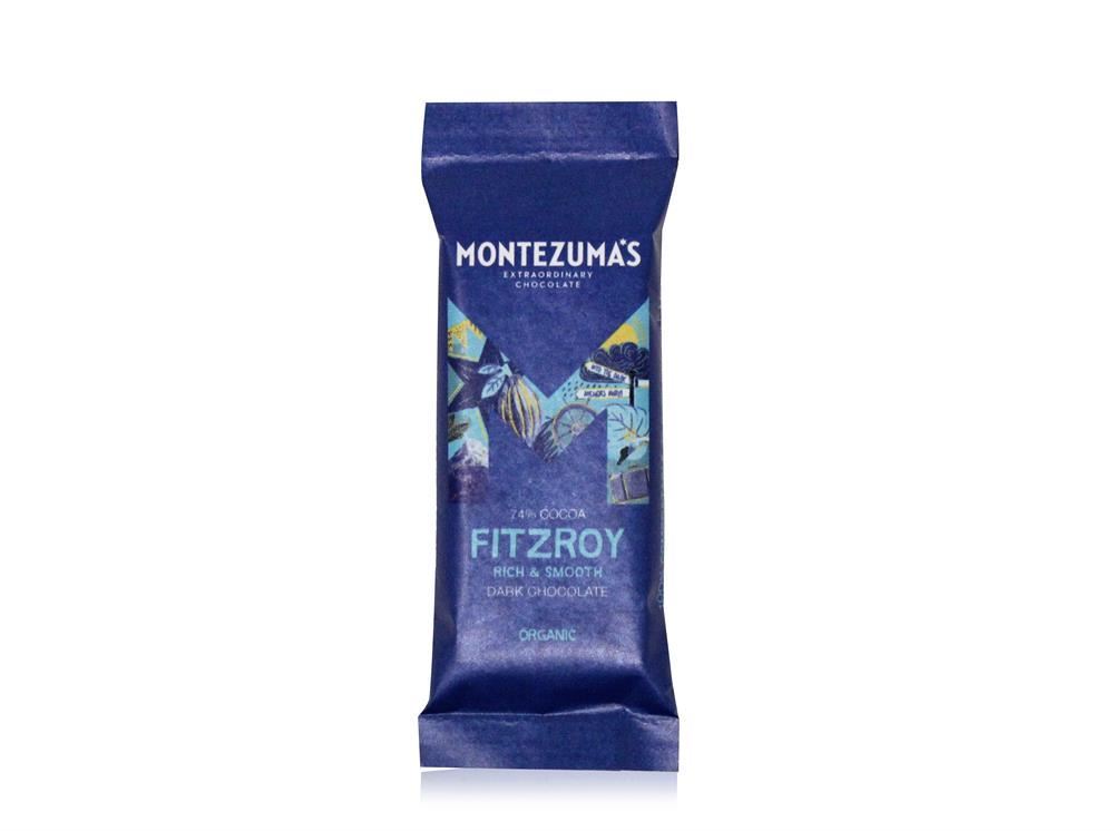 Montezumas Chocolate FitzRoy 74% Dark Organic mini bar 25g - 26 Pack