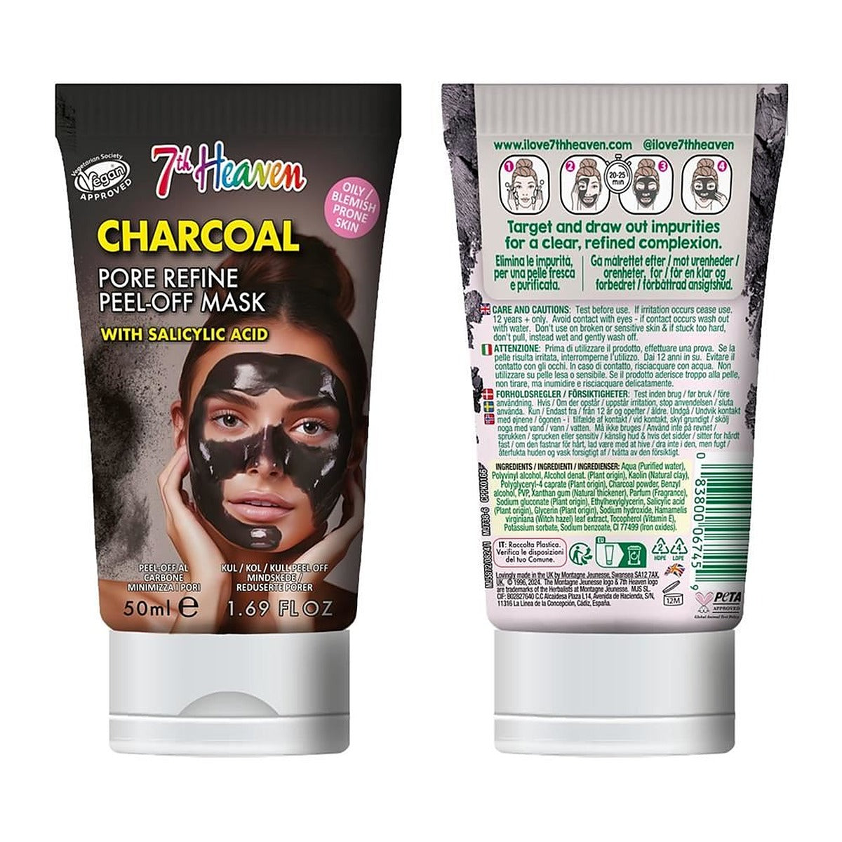 7th Heaven Charcoal w/ Salicylic Acid 50ml Tube