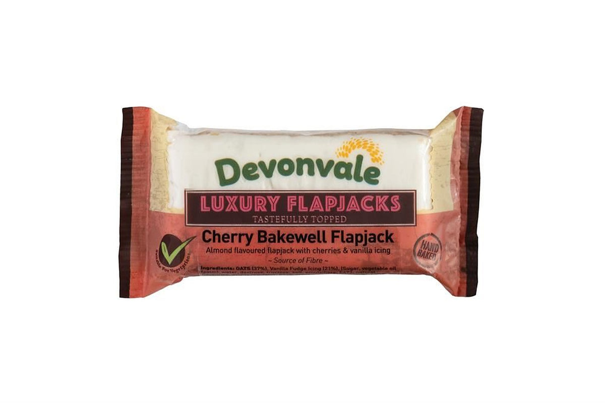 Devonvale Cherry Bakewell Flapjack 95g - 24 Pack