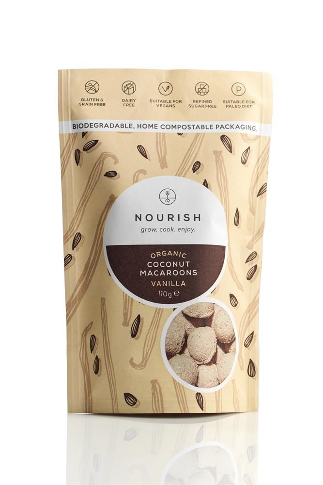 Nourish Grow Cook Enjoy Creamy Organic Vanilla Coconut Macaroons 110g