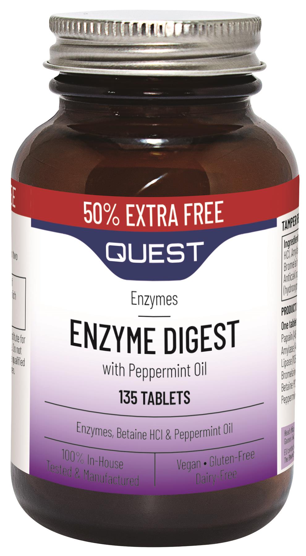 Quest Enzyme Digest - 50% Extra FREE - 90 + 45 Tablets=135 tablets