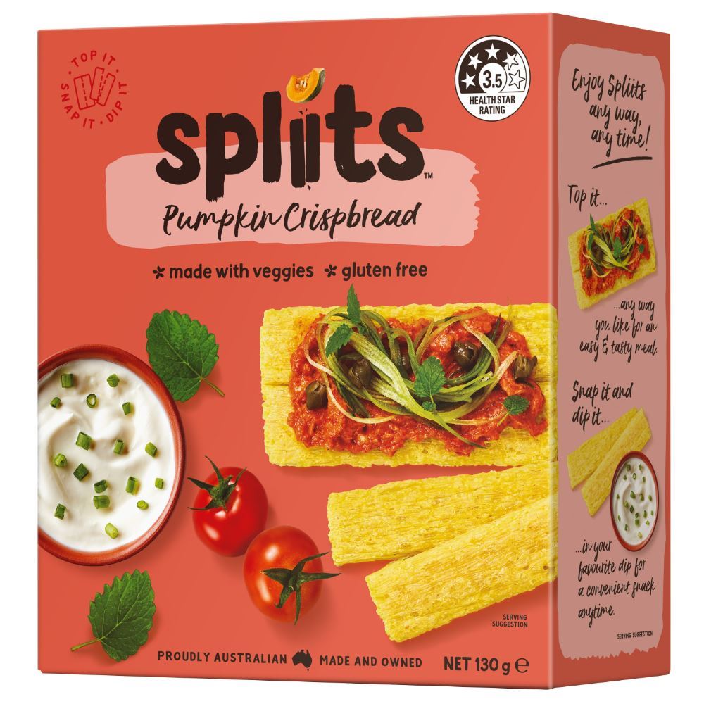 Spliits Pumpkin Crispbread 130g - 6 Pack