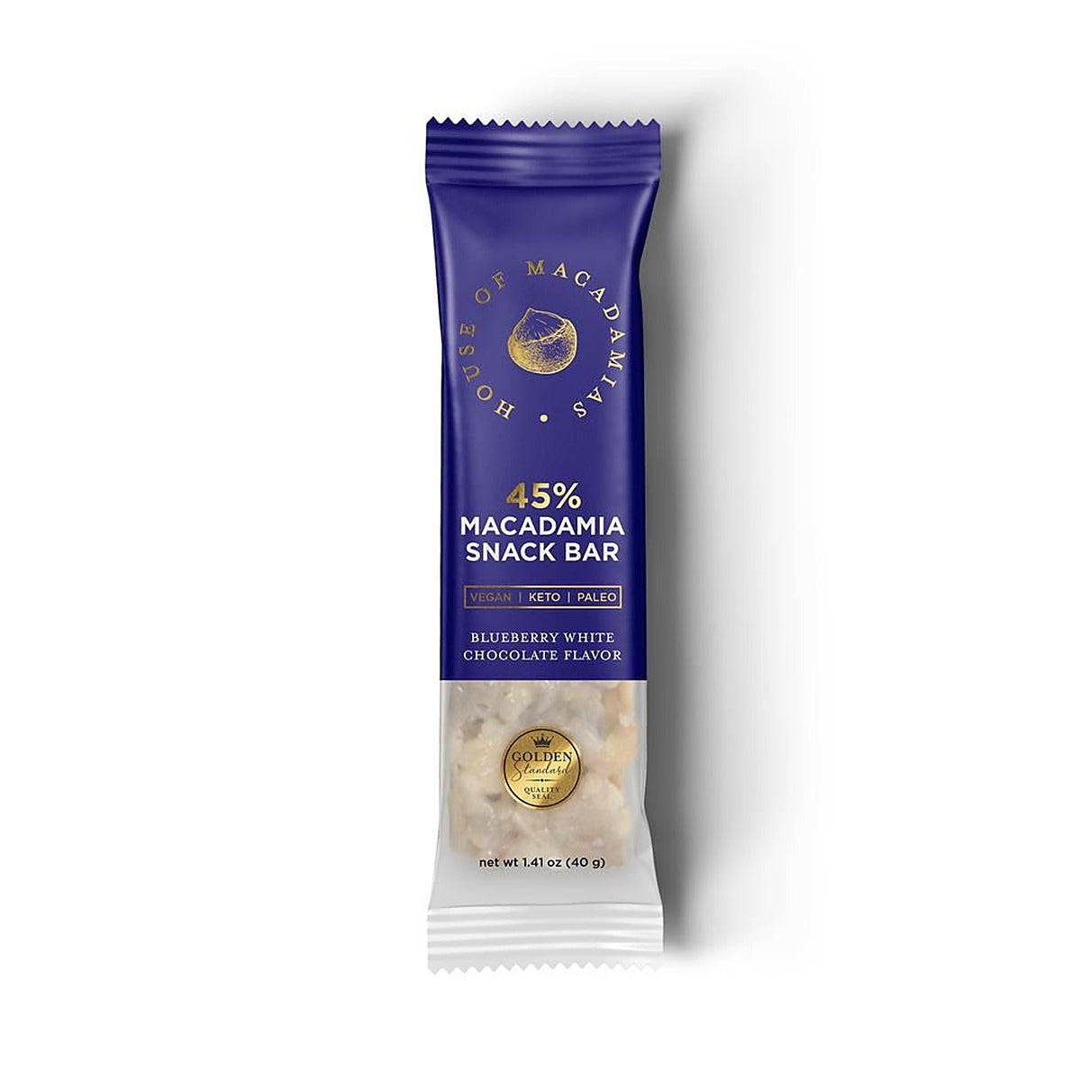 House of Macadamias Organic Snack Bar Blueb White Choc 40g