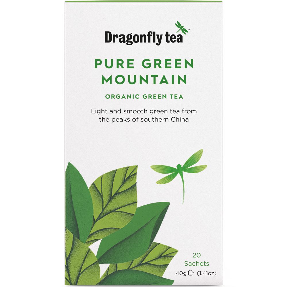 Dragonfly Tea Organic Pure Green Mountain Green Tea 20 Tea bags