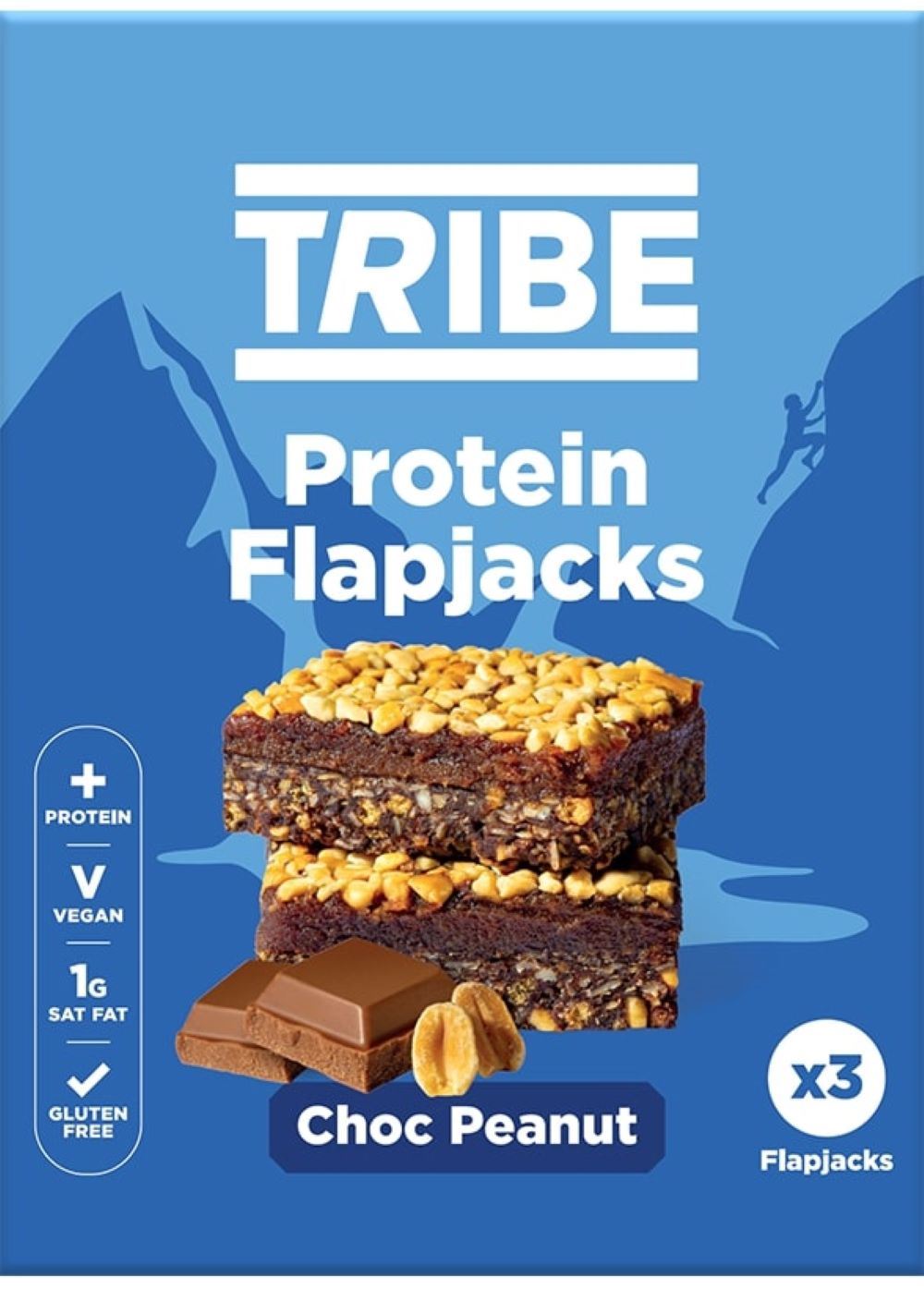 Tribe Protein Flapjacks - Choc Peanut (Multipack) 114g