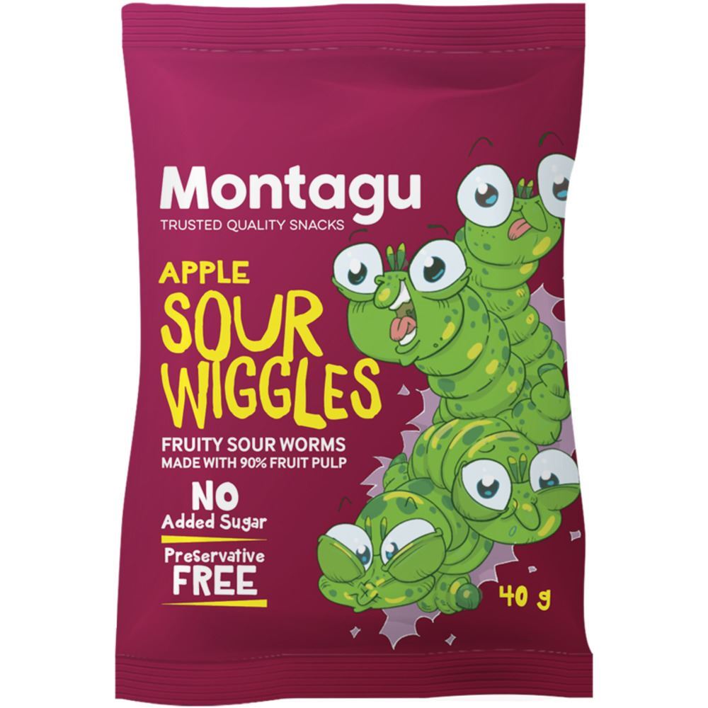 Montagu Sour Wiggles Apple 30g - 10 Pack
