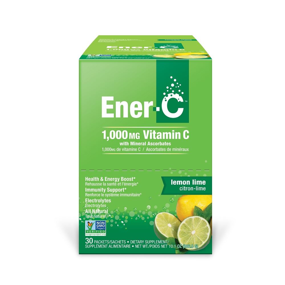Ener-C Multivitamin Drink mix 1000mg Vitamin C Lemon lime 30 Sachets