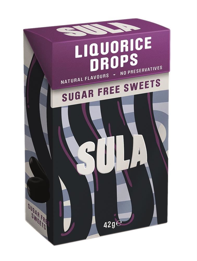 Sula Liquorice Sweets Sugar Free 42g - 14 Pack