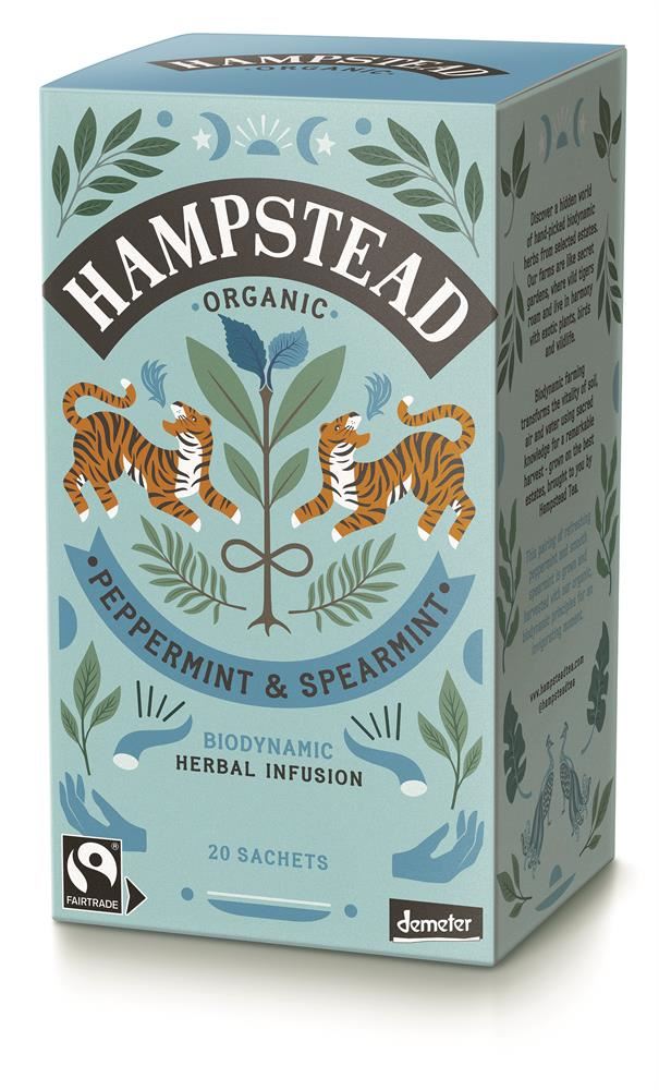 Hampstead Tea Organic Biodynamic Peppermint & Spearmint 20 Bags 30g